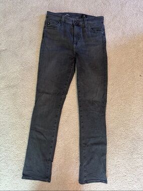 Ag Adriano Goldschmied Women’s Straight Leg Jeans in Charcoal Black